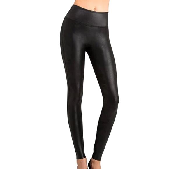 Spanx NWT Faux Leather Leggings in Black Size XL - Picture 1 of 8